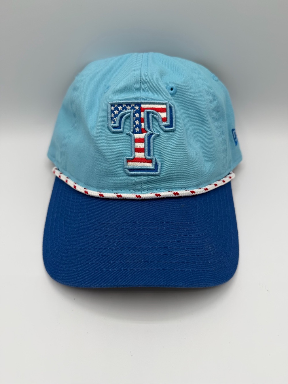 New Era Light Blue & Royal Blue Baseball Cap with USA 'T' Patch